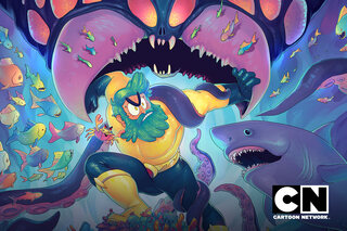 Aquaman monte sur le trône des océans de Cartoon Network