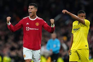 Cristiano Ronaldo avec Manchester United contre Villarreal en Ligue des champions