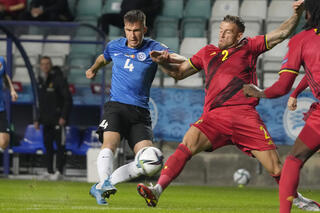 Mattias Kait s'est déjoué de Toby Alderweireld et de la Belgique pour marquer le premier but de l'Estonie