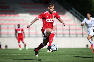 Standard's Denis Dragus pictured in action during a friendly soccer game between Belgian Standard de Liege and French Stade Rennais Football Club, Saturday 17 July 2021 in Liege. BELGA PHOTO VIRGINIE