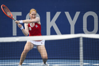 Belgian Alison Van Uytvanck pictured in action during a second round game of the Women's singles tournament between Belgian Van Uytvanck (WTA 62) and Czech Kvitova (WTA 13) on the fourth day of the 'T