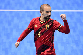 Omar Rahou avec les Red Devils Futsal contre l'Ukraine