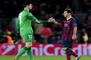 Thibault Courtois en Lionel Messi