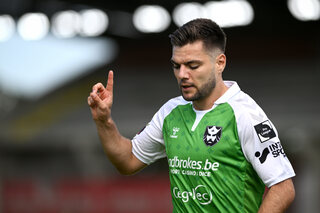 Corenthyn Lavie van Francs Borains in de wedstrijd tegen Jong Genk