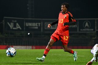 Samuel Mbangula avec les U21 de la Belgique