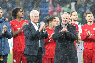 Hoffenheim-voorzitter Dietmar Hopp, samen met Bayern München-CEO Karl-Heinz Rummenigge