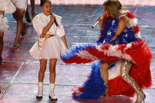 Jennifer Lopez et sa fille au Super Bowl