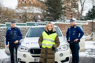 Emilie Dupuis, Stéphane Pauwels, RTL TVI, en route avec la police locale, belgique