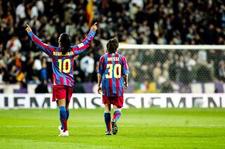 Het gouden duo Ronaldinho - Messi