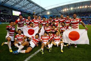 Japan wint de rugbywedstrijd tegen Zuid-Afrika