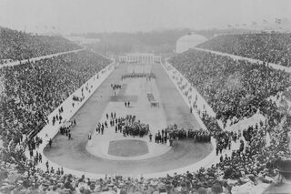 De openingsceremonie van de allereerste moderne Olympische Spelen