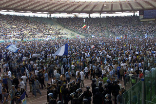 Les supporters de la Lazio célèbrent le titre.