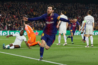Lionel Messi Barcelona Chelsea Champions League Courtois