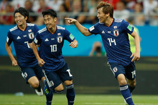 Japan scoort 2 doelpunten tegen België op het WK Voetbal in Rusland