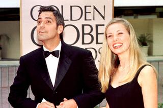 George Clooney met zijn toenmalige vriendin Céline Balitran