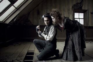 Johnny Depp en Helena Bonham Carter in 'Sweeney Todd'