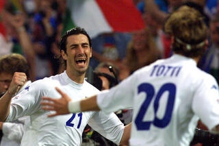 Marco Delvecchio ouvre le score en finale de l'Euro 2000