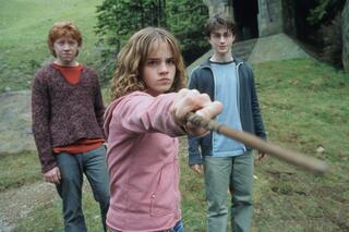 Extrait d'un film de la saga Harry Potter avec Daniel Radcliffe, Emma Watson et Rupert Grint