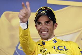Alberto Contador et l'hymne du Danemark