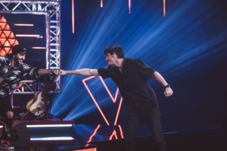 The Voice Belgique - Henri PFR avec Quentin Henri, l'un de ses trois talents de la soirée