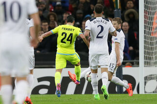 Perbet a inscrit deux buts contre Tottenham avec La Gantoise