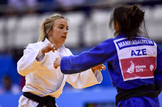 Belgian judoka Charline Van Snick pictured in action during the women's -52kg judo competition at the European Games in Minsk, Belarus, Saturday 22 June 2019. The second edition of the 'European Games