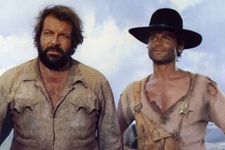 Bud Spencer et Terence Hill, stars des westerns spaghetti.
