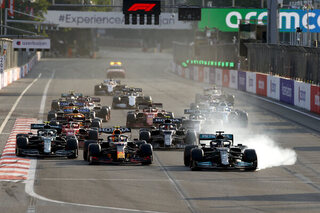 F1-bolides bij de start