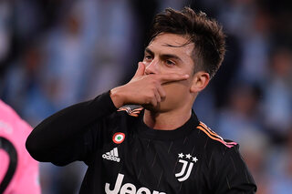 Paulo Dybala of Juventus FC celebrates after scoring on penalty the goal of 0-2 during the Uefa Champions League group H football match between Malmo and Juventus FC at Malmo new stadium in Malmo