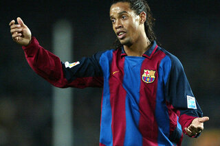 Ronaldinho in zijn Barça-shirt