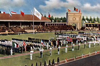 De openingsceremonie van de Olympische Spelen in Antwerpen
