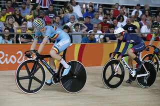 Belgian track cyclist Jolien D'hoore pictured in action during the points race, sixth and last competition of the women's omnium track cycling event at the 2016 Olympic Games in Rio de Janeiro, Brazil