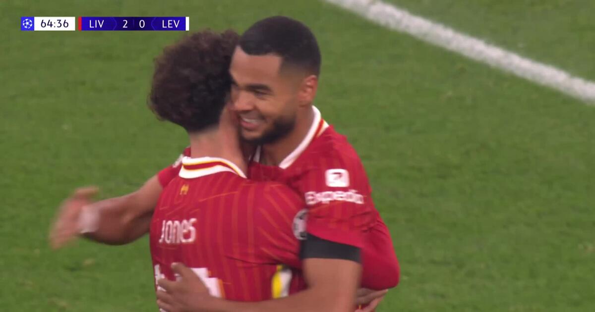 Goal Liverpool 2 0 Bayer Leverkusen, 63' Cody Gakpo