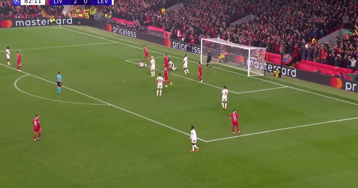 Goal Liverpool 3 0 Bayer Leverkusen, 83' Luis Díaz