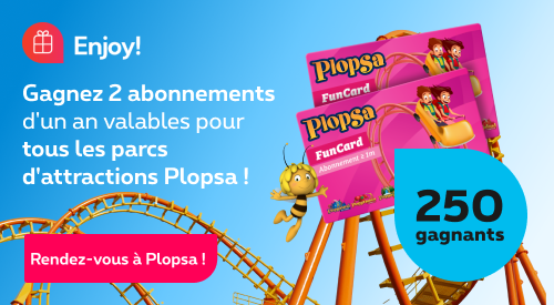 Gagnez 2 abonnements d'un an valables pour tous les parcs d'attractions Plopsa !